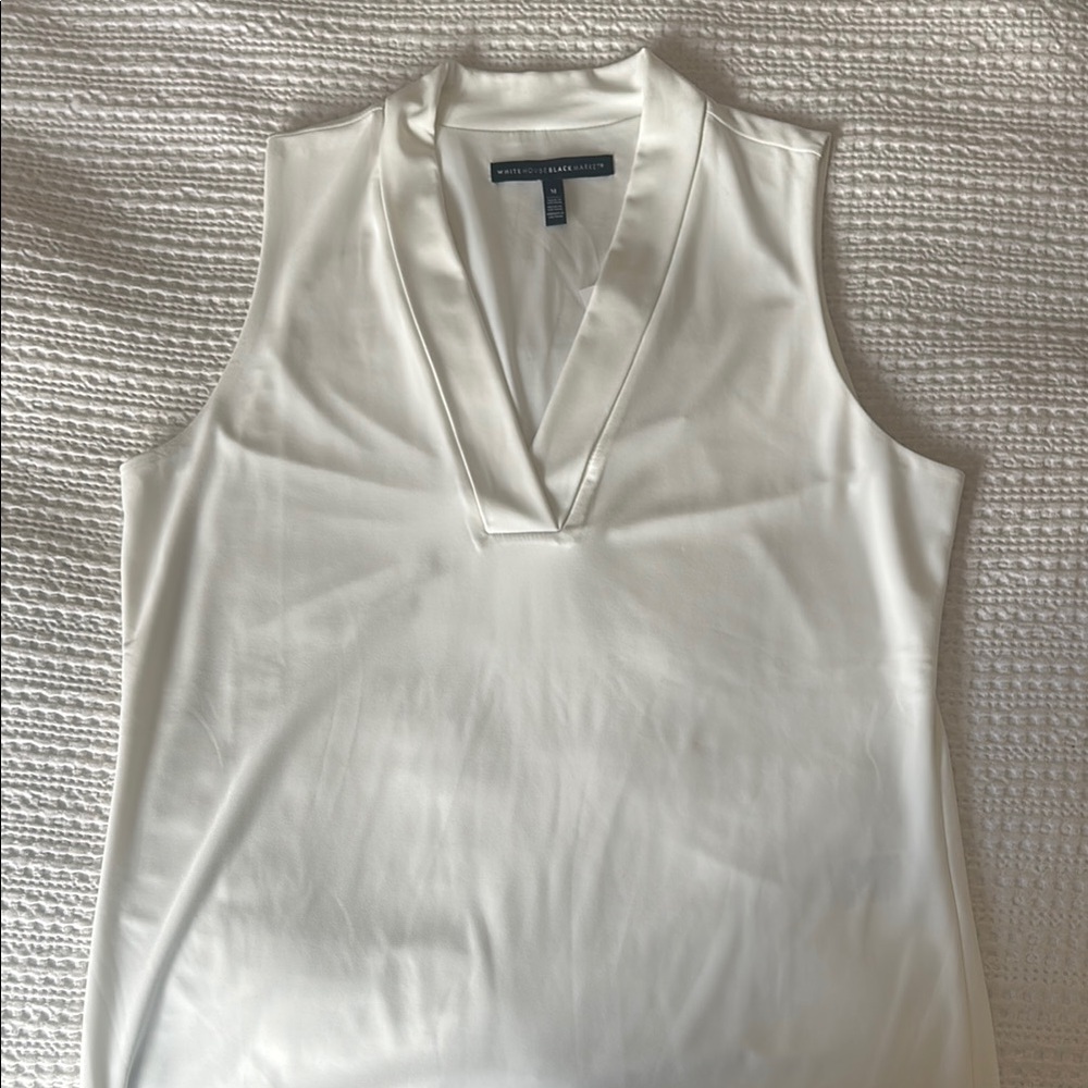 White House Black Market White Sleeveless Top